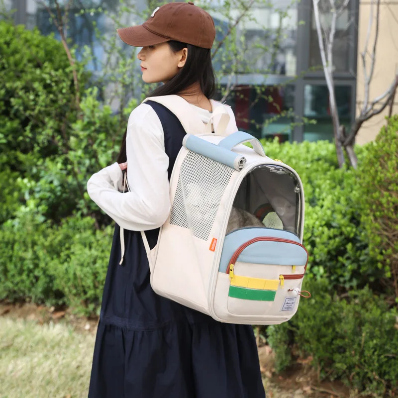 Mochila transpirable plegable de gran capacidad para gatos y perros - imagen 5