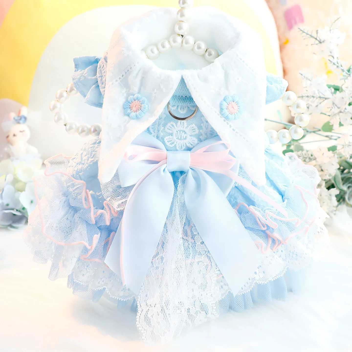 Vestido Princesa con Lazo para Perros Pequeños – Estilo Lolita Otoño Invierno