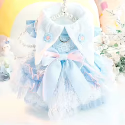 Vestido Princesa con Lazo para Perros Pequeños – Estilo Lolita Otoño Invierno