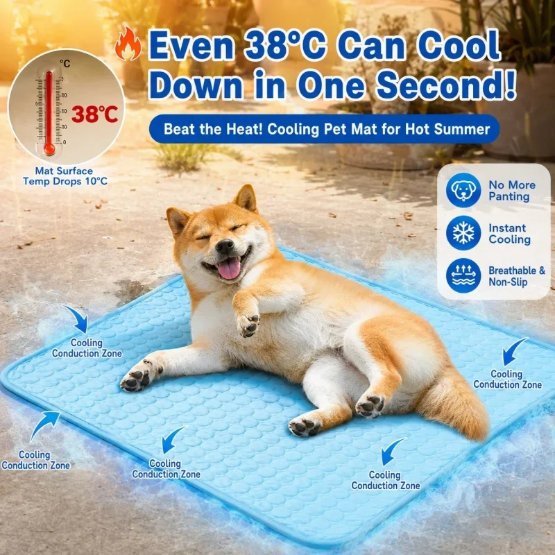 Alfombra refrescante lavable para perros y gatos – Colchoneta fría de verano - imagen 2