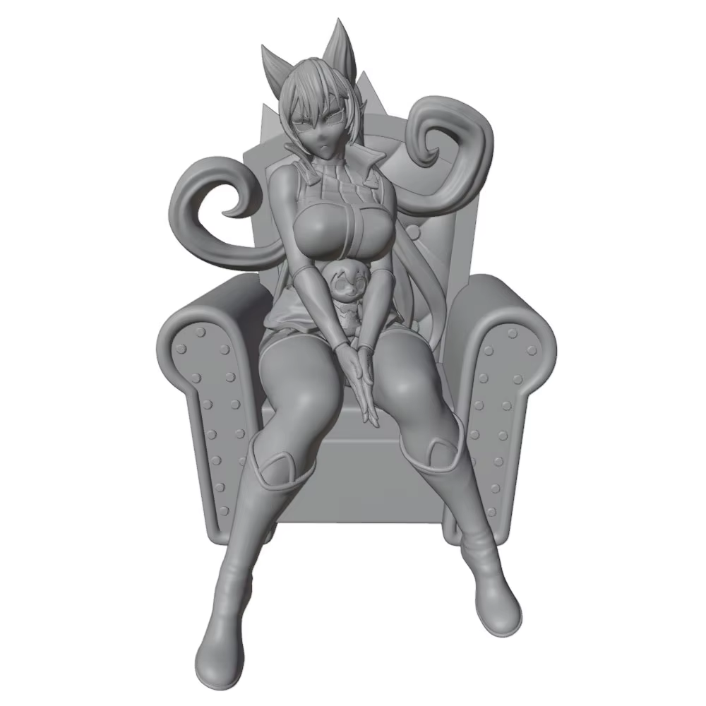 Figura decorativa de anime para gatos y perros, mini 3D gris - imagen 2