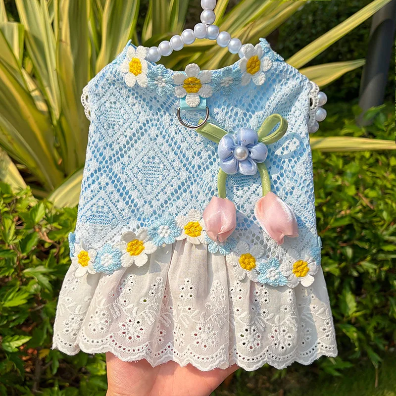 Vestido Tutú Floral de Verano para Perro y Gato