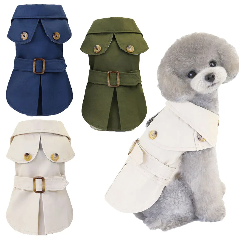Gabardina verde estilo británico para perro