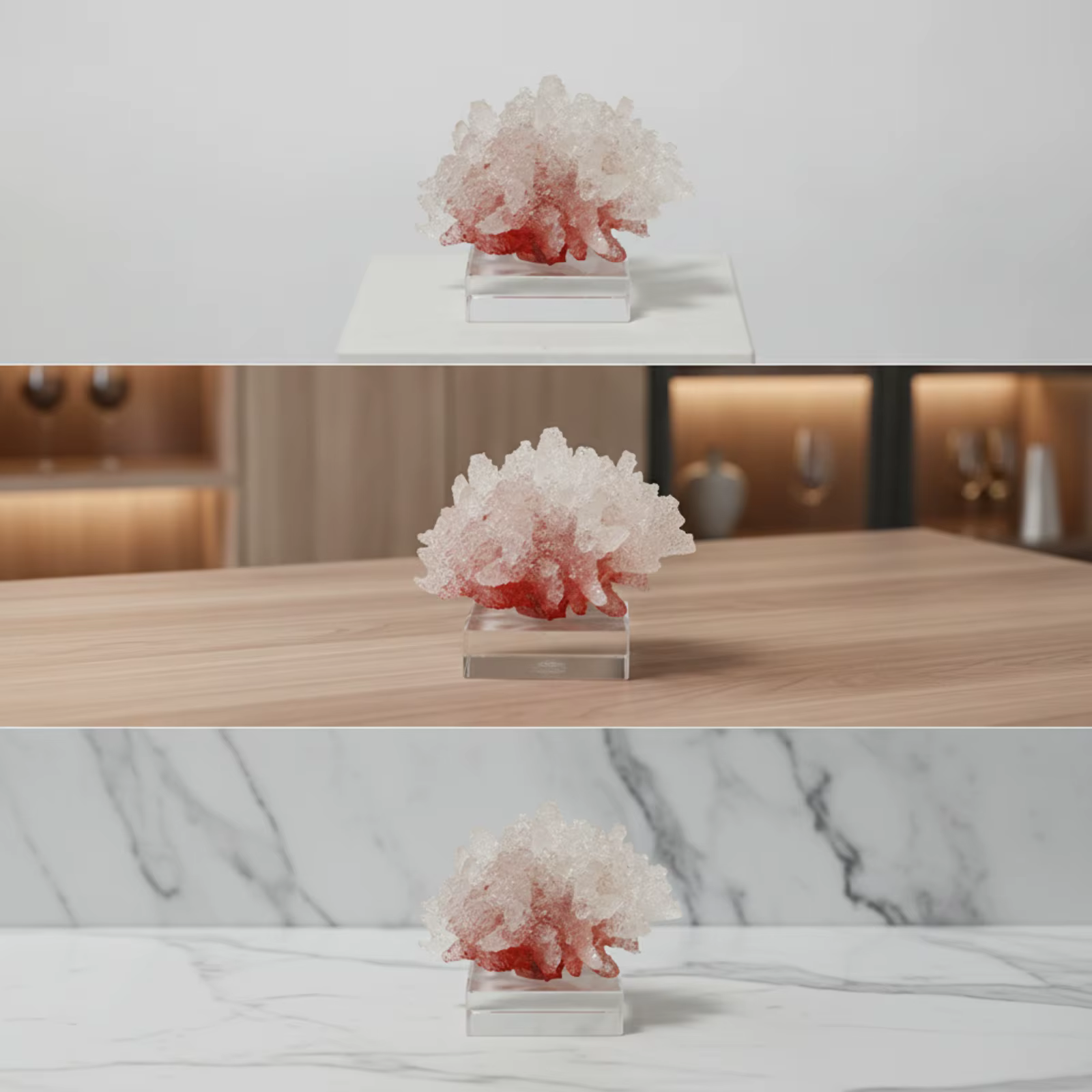 Escultura Coral Oceánica con Base Acrílico – Adorno Decorativo para Hogar - imagen 3