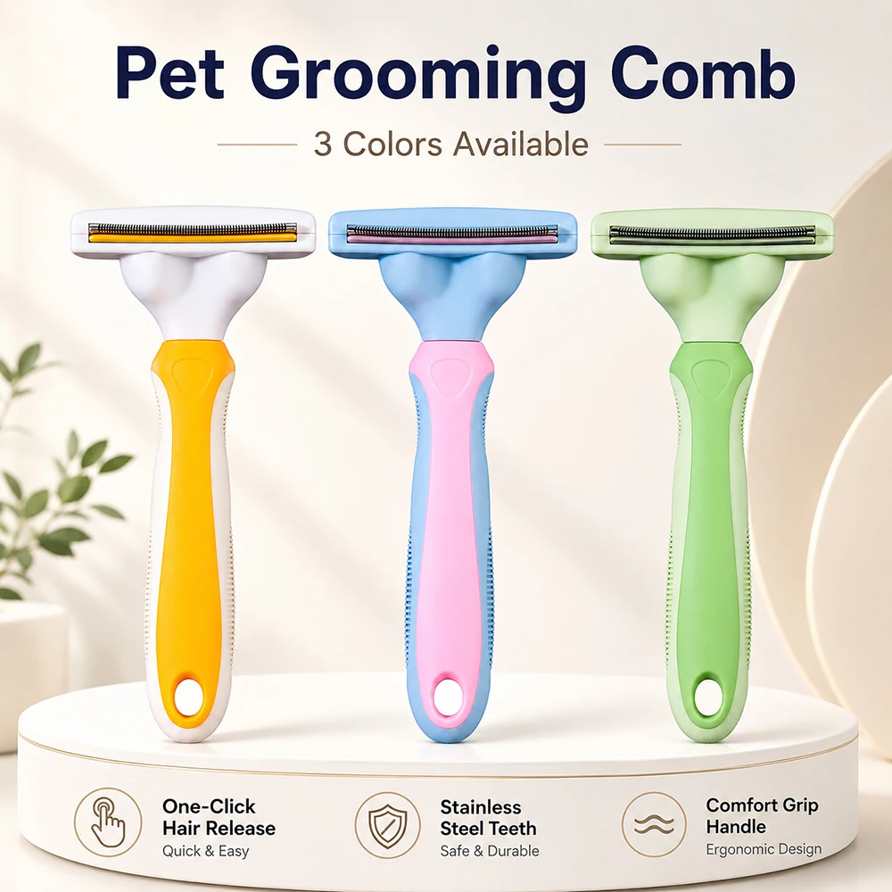 Peine quita pelo para gatos y perros – botón, acero inoxidable - imagen 5