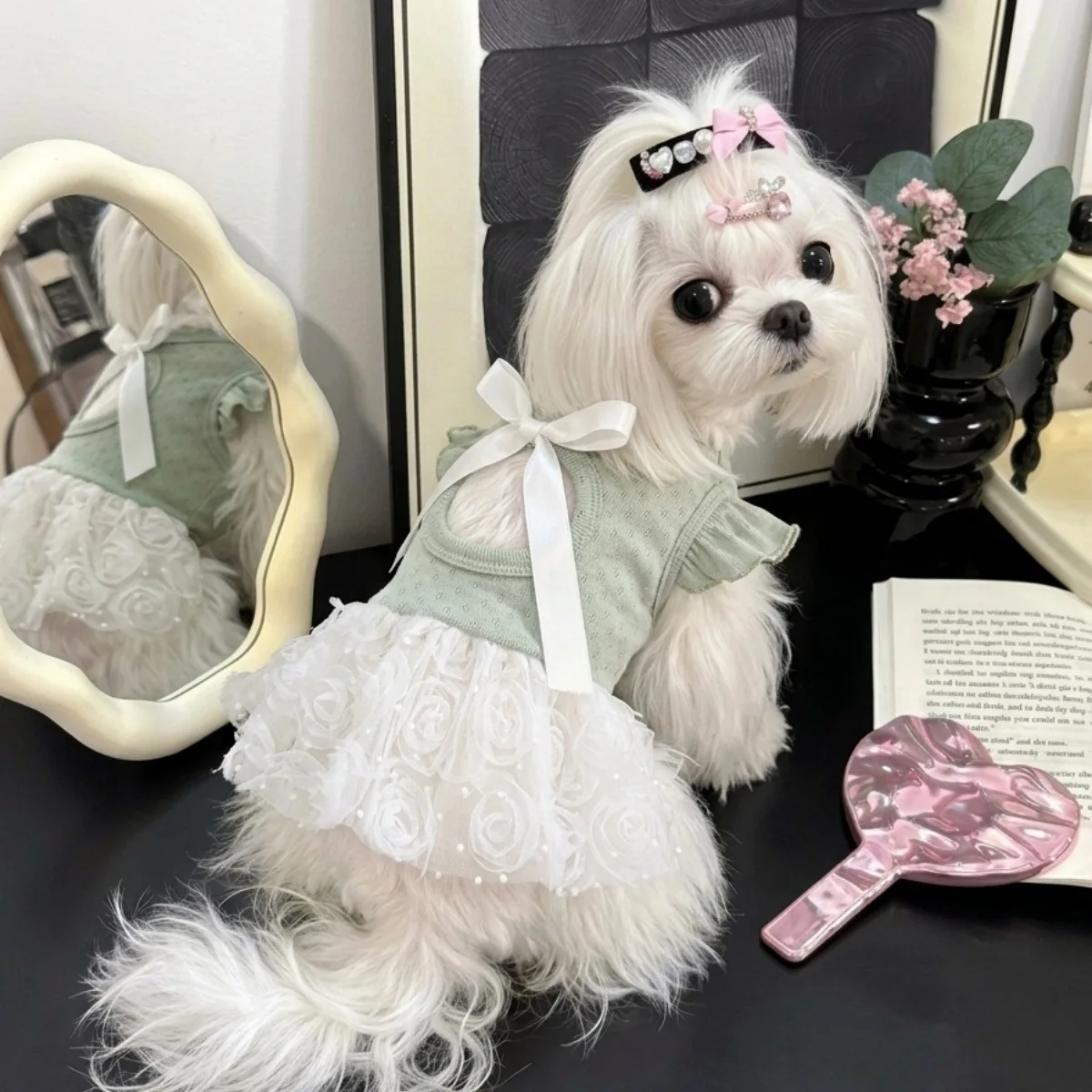 Vestido de malla con parches y aberturas tipo Teddy para perros - imagen 4