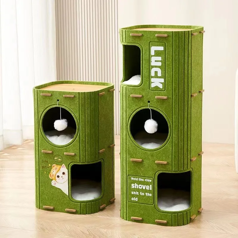 Árbol rascador nido para gatos de varios niveles con agujeros - imagen 4