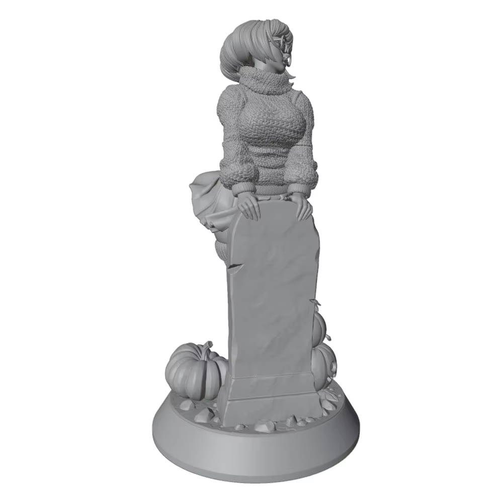 Figurilla de resina en miniatura con temática de Halloween – Coleccionable sin pintar - imagen 4