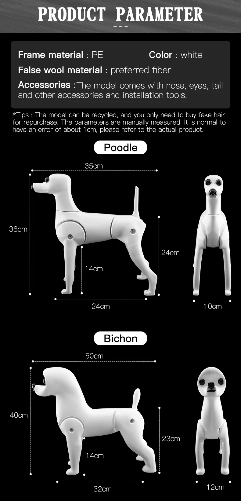 Detalle del pelaje sintético