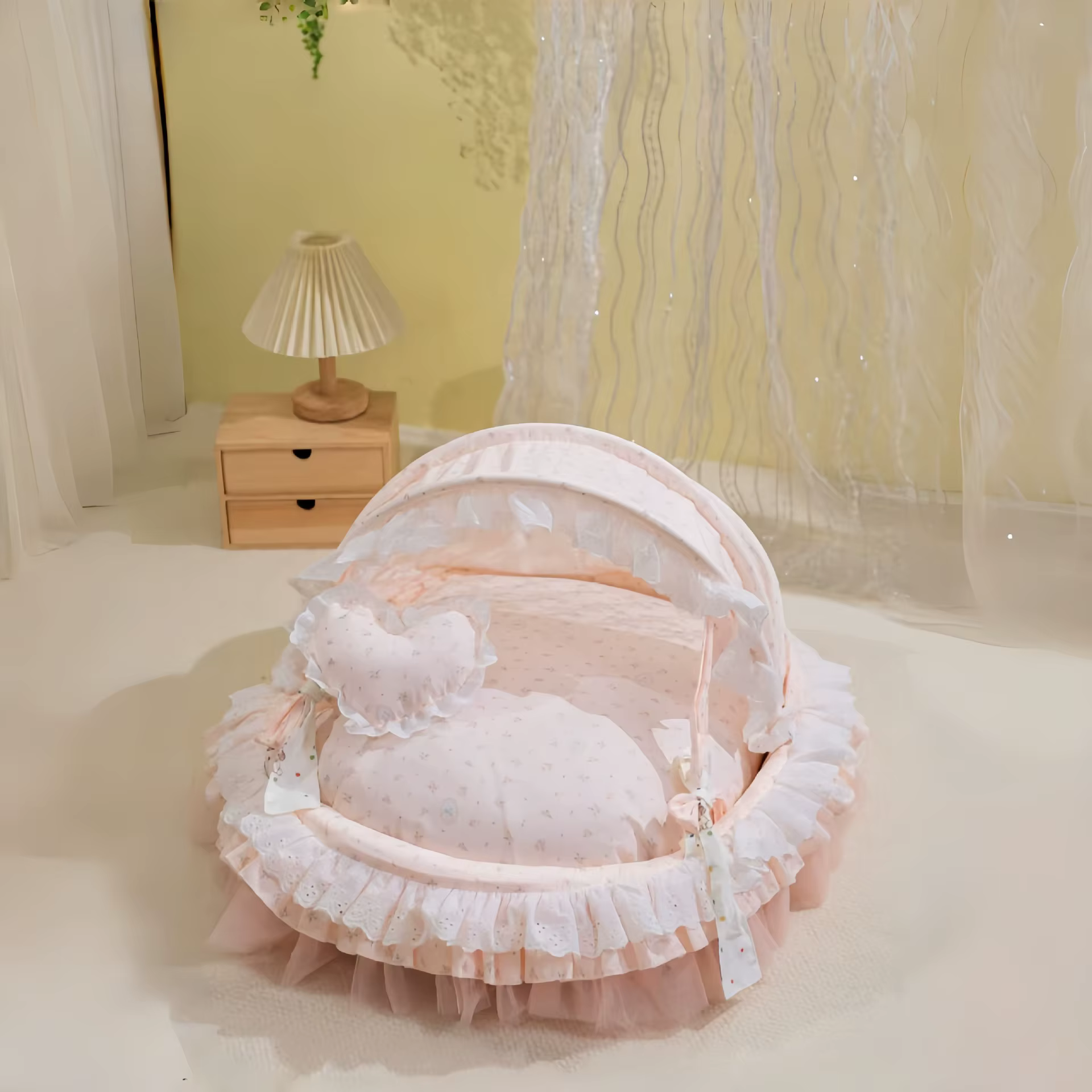 Cama de algodón fresca desmontable tipo tienda para gatos y perros - imagen 2