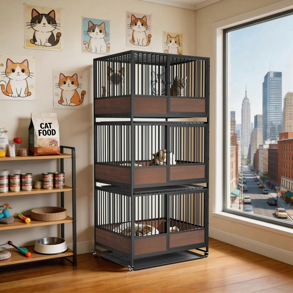 Jaula grande metálica para gatos y perros pequeños - imagen 2