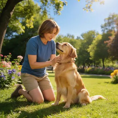 Dueño revisando el pelaje de su perro en busca de parásitos.
